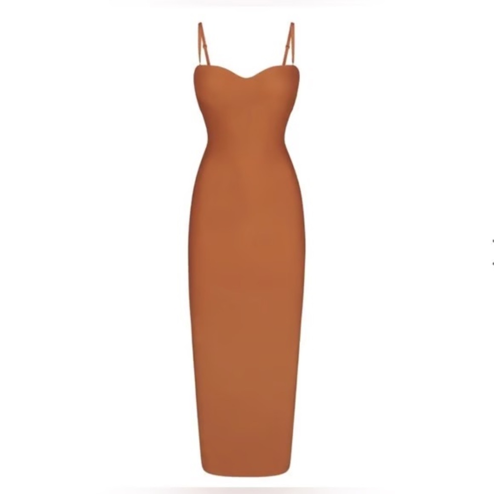 SKIMS Body Molded Underwire Long Dress Bronze NWT 4X